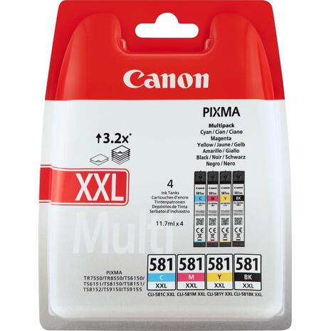 Μελάνι εκτυπωτή Canon CLI-581 XXL Multipack Black/Cyan/Magenta/Yellow 1998C005